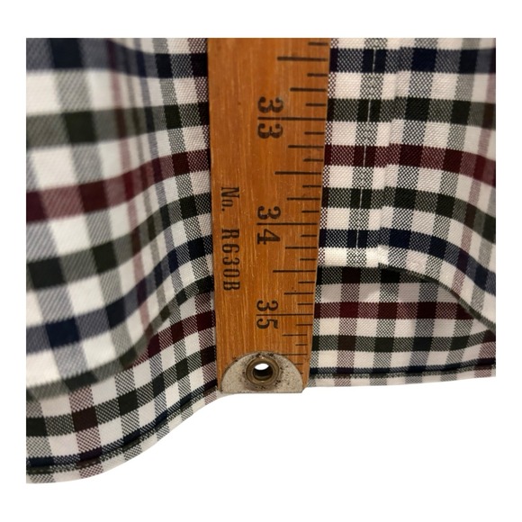 Lands End Shirt Men 18 Big & Tall Supima Cotton Black Red White Checked No Iron‎ - Picture 6 of 8